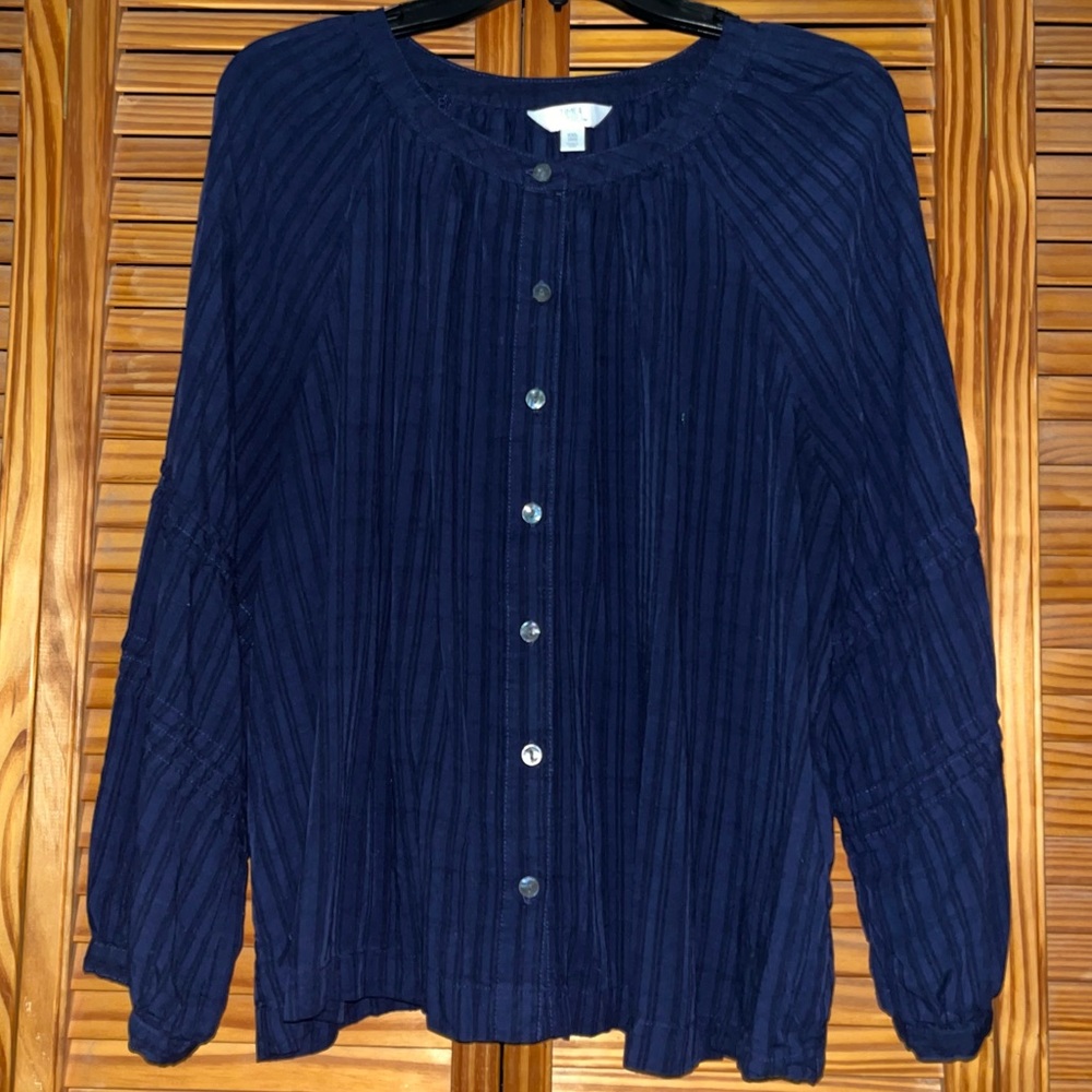 Time and Tru Long Sleeve Button Up Blue Top Size XXL